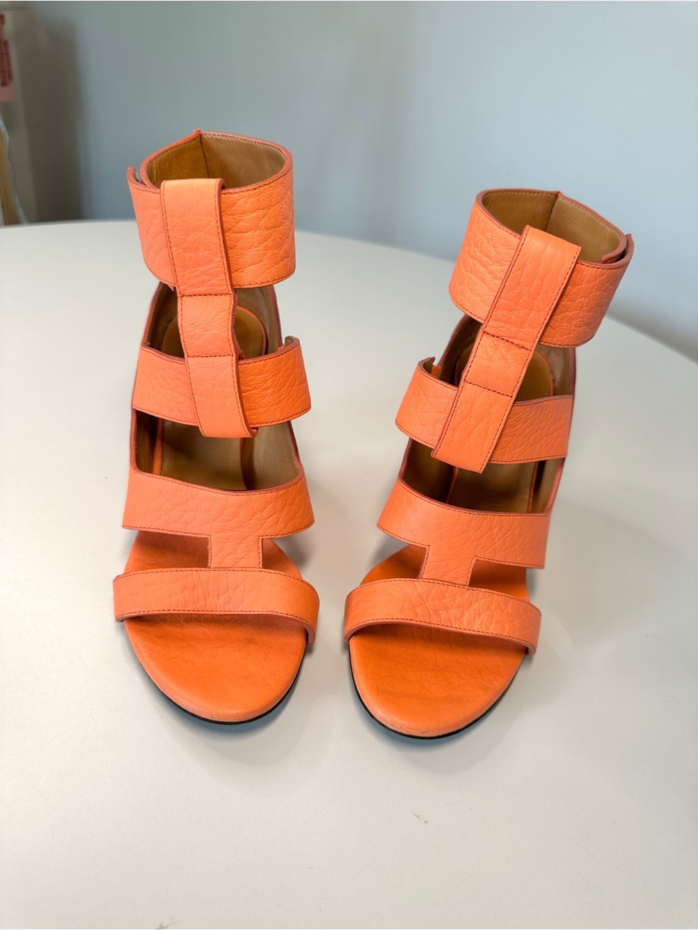Authentic Chloe Orange Multi-Strap High Heel Sandals 35 5 - Picture 6 of 12